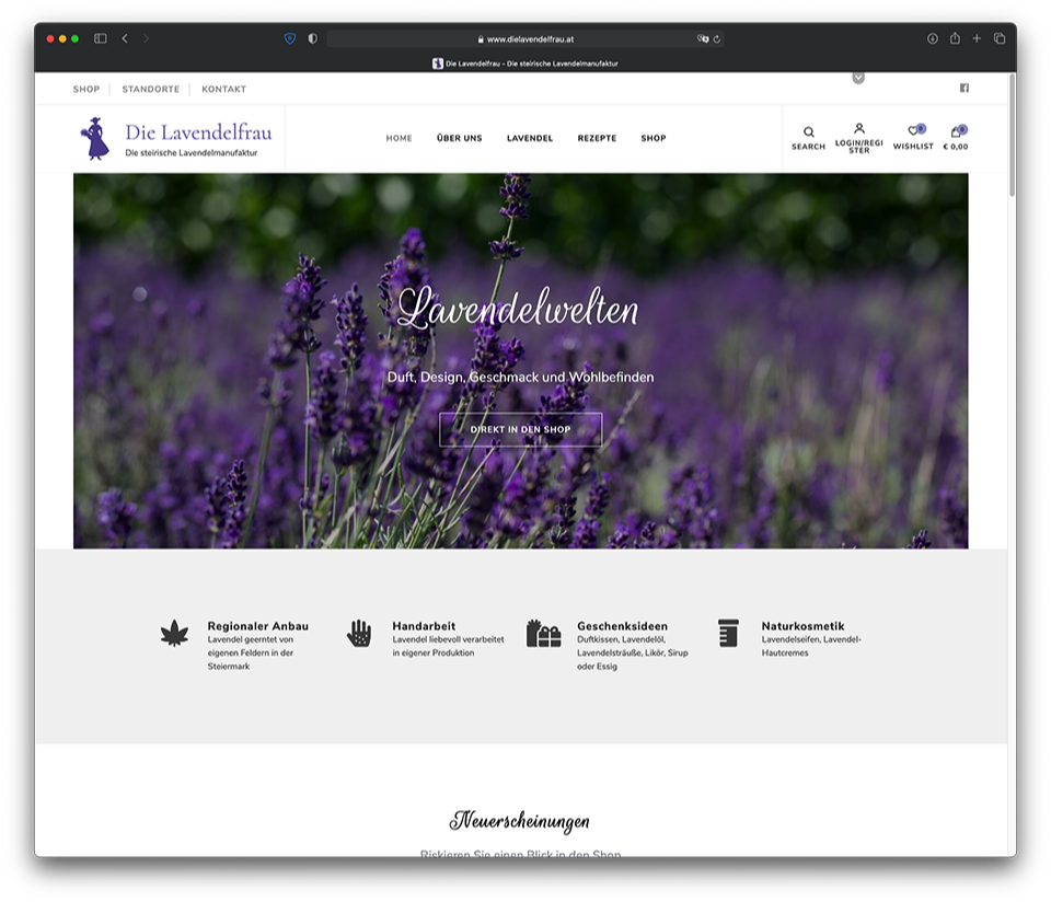 Homepage-Design Die Lavendelfrau