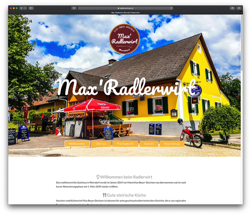 Homepage Gestaltung Radlerwirt Werndorf