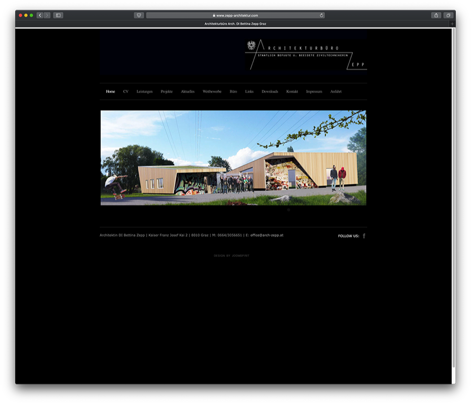 Homepage Gestaltung Architektin DI Bettina Zepp
