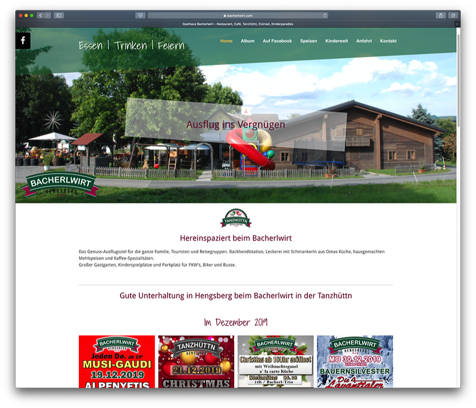 Webpage Design Bacherlwirt Hengsberg