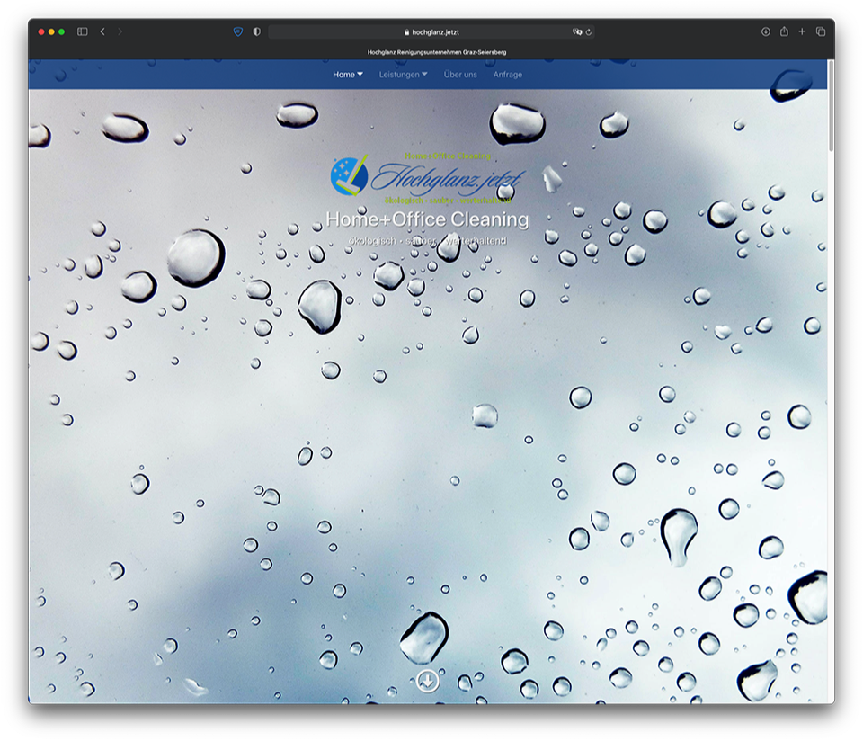 Homepage Programmierung Hochglanz jetzt-Reinigungsunternehmen